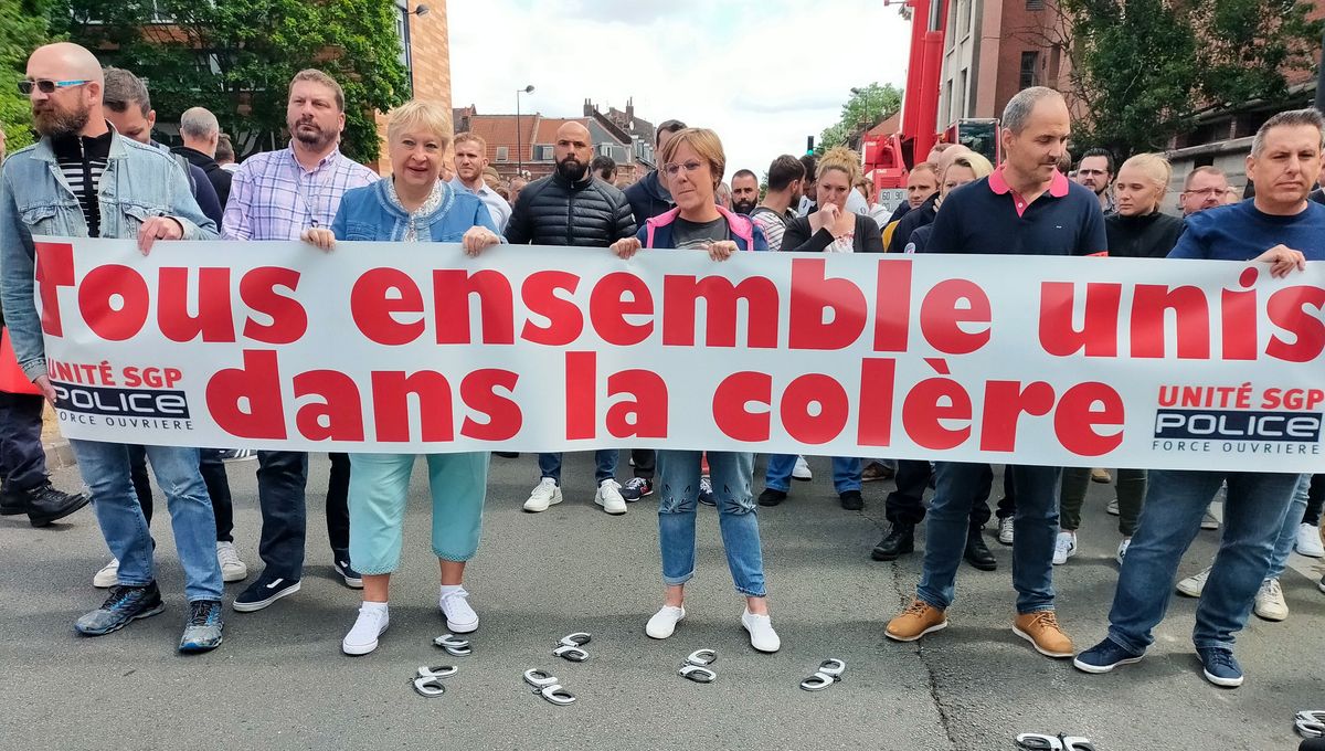 , Roubaix : une cinquantaine de policiers manifestent contre le manque de personnel